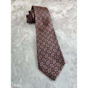 Hunting Horn Men's Silk Tie 56"x3.75" Multi-Color Geometric Pattern